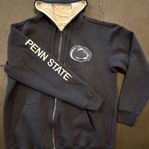 Penn State Nittany Lions Embroidered Navy Blue Zip-Up Hoodie size L NWOT